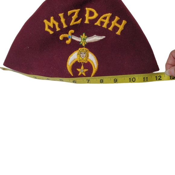 Vintage MIZPAH Masonic Temple Shriner Fez Hat Tassel Embroidered - Picture 6 of 7